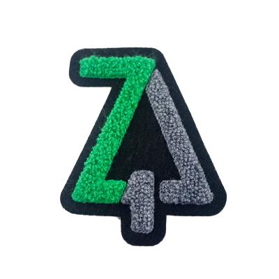 China 3D Sew On Embroidery Custom Letter Chenille Patches For Clothes for sale