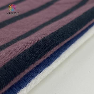 China Sustainable JYY Wholesale Custom Premium Soft Knit 100% Single Jersey Stripe Knit Fabric Cotton for sale