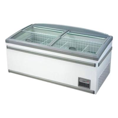 Κίνα 800 Commercial Freezer Fridge Display Island Freezer Glass Display Showcase προς πώληση