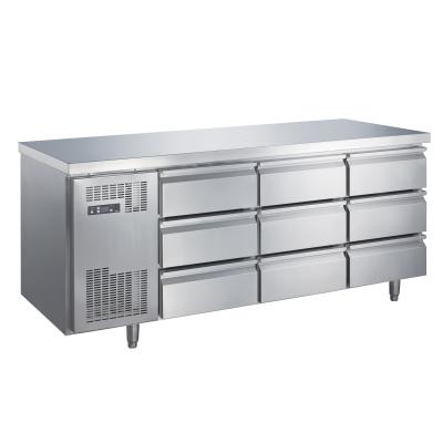 China Commercial Single-Temperature Stainless Steel Drawer Refrigerator With 12 Drawers Refrigerator Equipment for sale