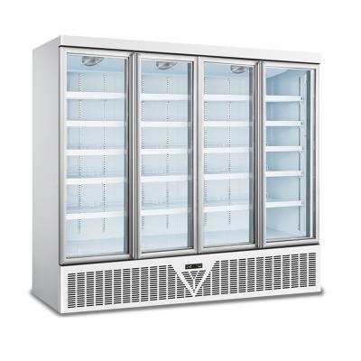 China Single-Temperature 4-Door Glass Beverage Cooler for sale