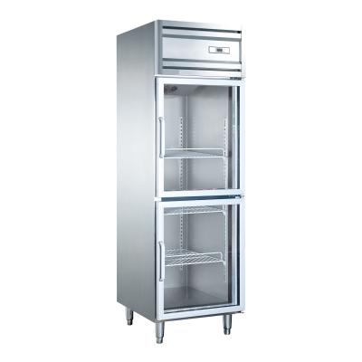 China Single-temperature 201 or 304 stainless steel with glass door commercial upright display refrigerator à venda