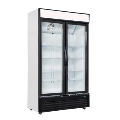 China Commercial Vertical Deep Refrigeration Air Cooling Display Freezer Single-temperature Glass Doors à venda