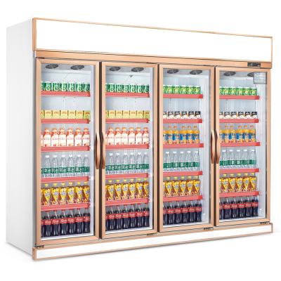 Κίνα Single-Temperature Commercial Refrigerator 4-Door Glass Display Fridge προς πώληση