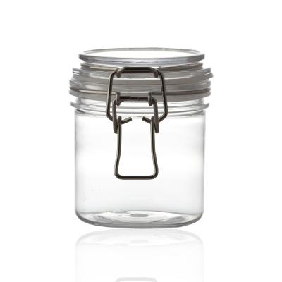 China Cosmetic Round 225ml PET Plastic Kilner Wire Jar Clip Bail Top Top for sale