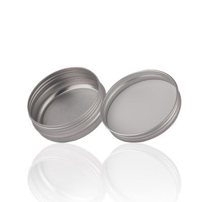 China Mini Tin Box Round 2oz Pill Spice Candy Silver Metal Cosmetic Cream Wholesale Custom Mint Cosmetic Small With Screw Lid Aluminum Jar Box for sale