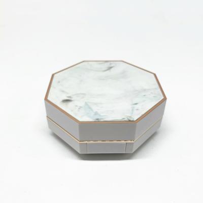 China Replaceable Octagon Shape 15g ABS Plastic Compact Marble Powder Container Case With Mirror for sale