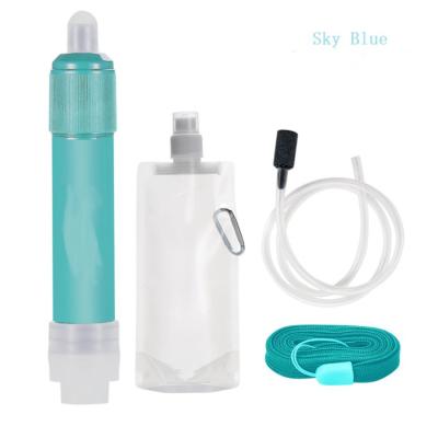 China PVC Survival Straw Water Purifier Bottle Outdoor Personal Water Purifier Filter for sale