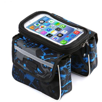 China Top Mount Holder Accessories Canvas Bicycle Frame Bag Waterproof Phone Mount Filter Bicycle Phone Frame Bike Bags for sale