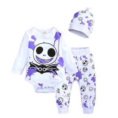 China 3PCS Breathable Newborn Infant Baby Boy Clothes Set With Hat Clothing Sets Full Length Sleeve Breathable Picture Show Casual Floral Pattern for sale