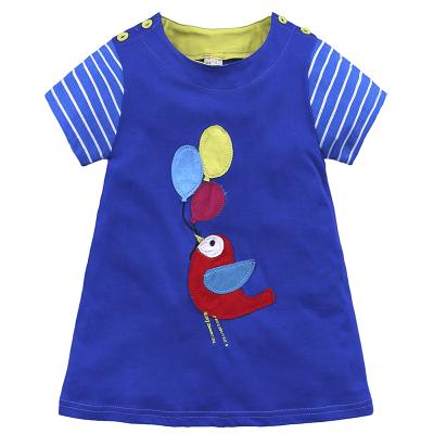 China Breathable New Style Casual Babies Short Sleeve Cotton Embroidered Dress For Summer for sale