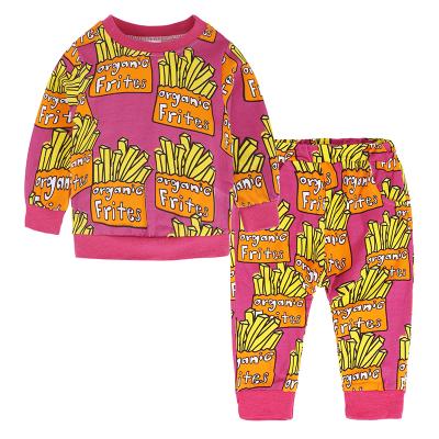 China 2021 New Style Toddler Printed Baby Boy Cotton Spring Waterproof Sweatshirt+Pants 2 Pcs Clothes Set for sale