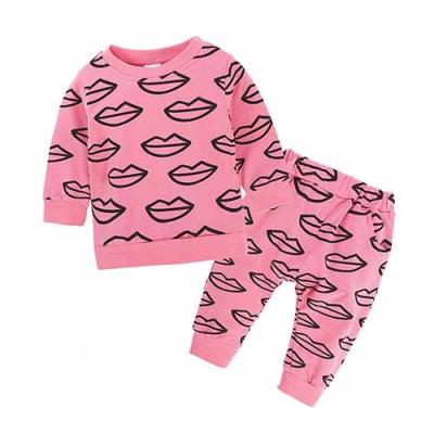 China 2021 Cotton Printed Cute Baby Spring Sweatshirt+ Autumn Waterproof Pants Toddler Set Of 2 Pcs Sportswear for sale