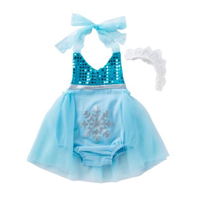 China Breathable Sequins Cosplay Toddler Romper Mermaid Babies Kids Dresses Set Infant Princess Fancy Party Dress for sale