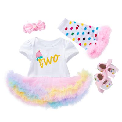 China Wholesale Breathable Sets For Girl 1st Birthday Kids Dress Up Baby 4pcs Monogram Unicorn Cute Princess Tutu Skirt Romper Costumes for sale