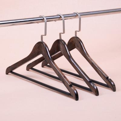 China Cheap flat hook wooden hanger for supermarket promotion clothes wooden dress hangers for sale