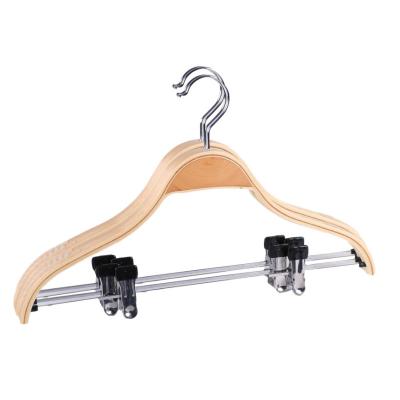 China With Notches Plywood Custom Cloth Hangers With Staples Hanger Adjustable Wood for sale