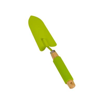 China Garden And Promotion Green Home Gardening Tool Wood Handle Green Trowel for sale