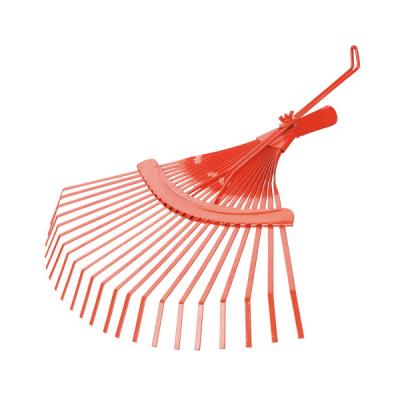 China Adjustable Garden Rake 22T Red Powder Coating Leaf Rake for sale