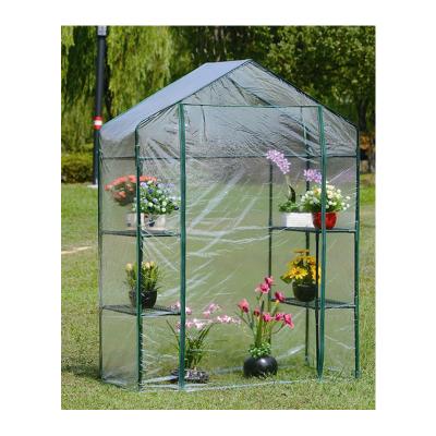 China Easily Assembled Walk-in PVC Coating Green House Tent Green House PVC Garden Shed for sale