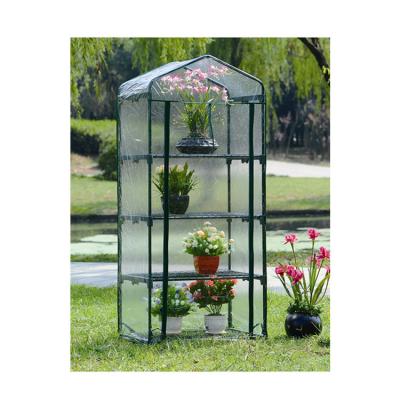 China Easily Assembled Mini PVC Greenhouse Tent Indoor 4 Tier Green House Grow Tent for sale