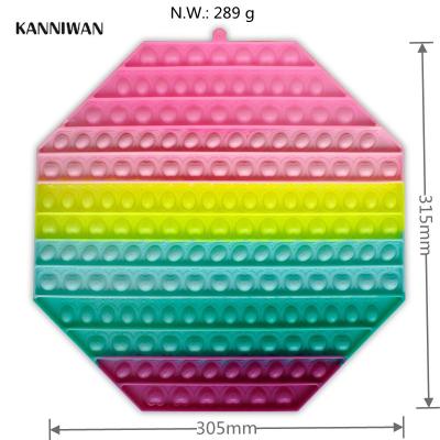 China 30cm Square Heart Round Big Octagon Giant Silicone Unit Design Fruit Noise Push Bubble Pusher Toy New for sale