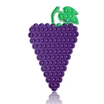 China Grape Shape 30cm l New Style Large New Design Grape Fruit Push Bubble Stir Toy Anxiety Reliever Decompression Squeeze for sale