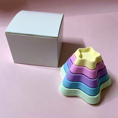 China Toy Silicone Soft Stack Blocks Toy Stack Star Five Pieces Silicone for sale