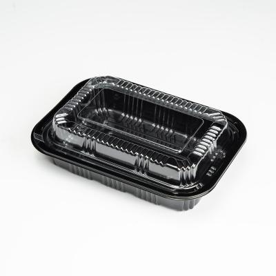 China HYX-507 Disposable Competitive Price China Manufacture Custom Black Disposable Wholesale Lunch Box for sale