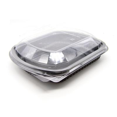 China Hot Selling Factory HYX-001 Modern Design Black Multi Function Small Plastic Lunch Box Disposable Container for sale