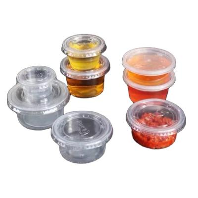 China High Quality Single Wall Plastic Clear Containers Mini Sauce Container With Sauce Lids for sale