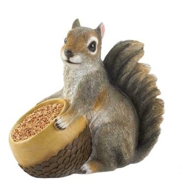 China India polyresin gifts and decor squirrel bird and acorn feeder 9x4.5x8 for sale