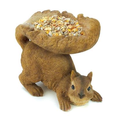 China India Polyresin Gifts & Decor Woodland Brown Stack Outdoor Birdfeeder for sale