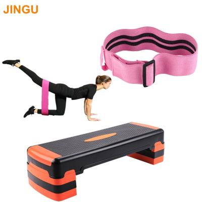 China Length 90cm Stable Stable Yoga Fitness Yoga Aerobic Step Platform Exercise Step Platform With Adjustable Hip Resistance Band BSCI for sale