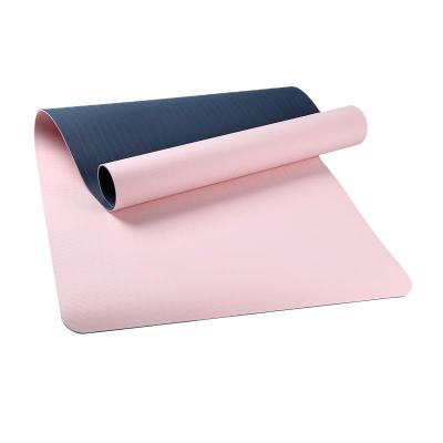 China Yoga Exercise Mat Factory Price Double Layer Color Private Label Strip Yoga Mat for sale