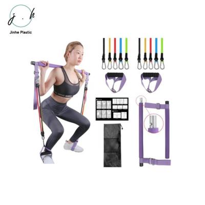 China Bodybuilding Amazon Hot Sale Ready To Ship LOW MOQ Gym Adjustable Pilates Bar Kit With Resistance Bands for sale