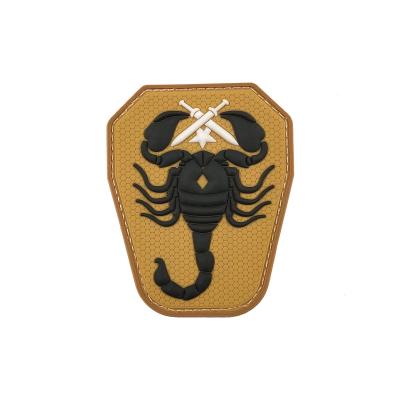 China Tactical Unit Patch Armband Velcro PVC 3D Monkey Badge 3d Army Fan Black Scorpion Soft Rubber Patches With Hook for sale