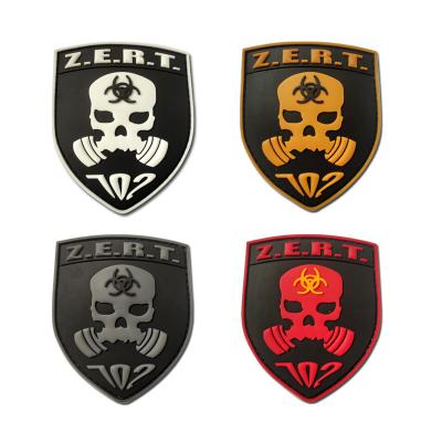 China Executive 3D Zert Group Velcro 3D Armband PVC Gas Mask Rubber Badge Red Yellow Resident Evil Patches With Hook for sale