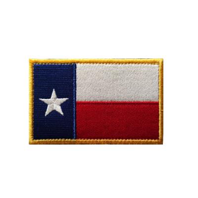 China 3D 8*5cm USA Texas Flag Embroidered Velcro Badge Lone Star Patches With Hook Hat Backpack Decals Wholesale for sale