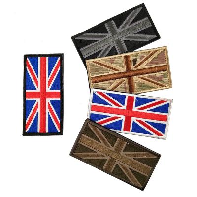 China 10*5cm 3D British Flag Embroidered Fabric Flag Sticker Armband Mizi Square Flag Embroidered Velcro Badge for sale