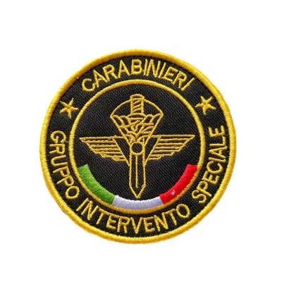 China Carabinieri Green White Red Flag Badge Patch 3D Velcro Skull Italian Embroidered Military Tactical Morale Badge for sale