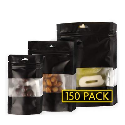 China Recyclable Resealable Mylar Food Storage Ziplock Bags With Clear Window Coffee Beans Snacks Packaging Pouch for sale