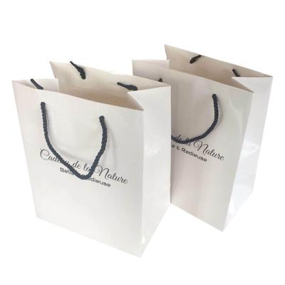 China Recyclable Exquisite White Mass Production Of Paper Handbags, Gift Bags, Shopping Bags for sale