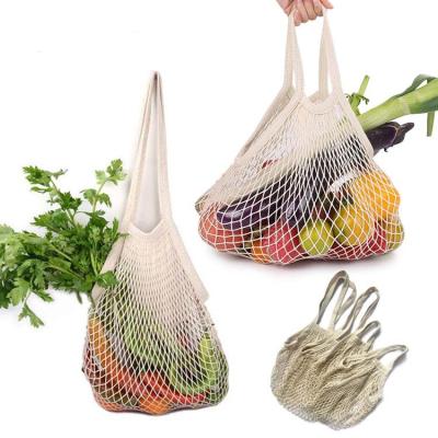 China Custom Reusable Eco-Friendly Environmental Protection Cotton Mesh Net Foldable Shopping Tote Bag For Foods for sale