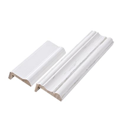 China 2200Mm Scandinavian Custom Molding White Decorative Primed Wooden Door Casing Molding Wood For Wall Decoration for sale