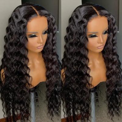 China Body Wave Pre Plucked 180% Density Deep Wave Wig 30 Inch Hd Transparent Lace Front Wigs Remy Virgin Human Hair 13X6 Lace Front Wigs for sale