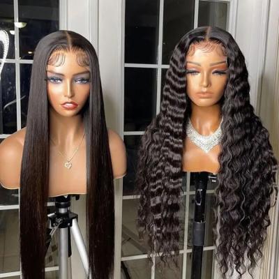 China Body Wave Loose Deep Wave Lace Front Human Hair Wig Unprocessed Virgin Brazilian Human Hair Lace Wig Cuticle Aligned 100% Swiss Lace Hair Wig for sale