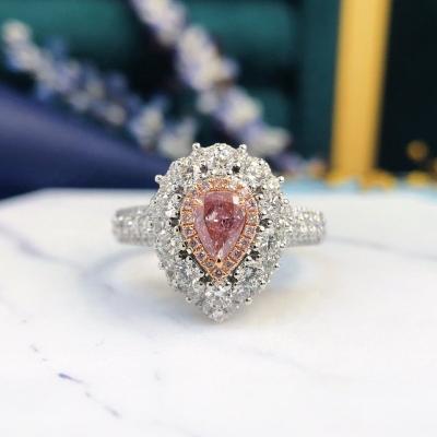 China NATURA Jewelry CLASSIC Light Diamond Gemstone Full Facets Cut Low Pink For Love Young Girls Gift Pink Diamond Ring for sale