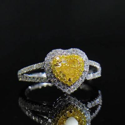 China Wedding Band 925 Diamond Ring Yellow Diamond Jewelry CLASSIC Light Romantic Natural Diamond Jewelry Wedding Ring Lab Developed Good for sale