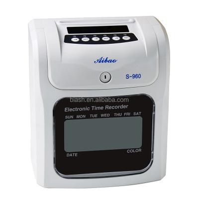 China Aibao brand electronic time recorder attendance machine/electronic time recorder attendance register 188*86 mm for sale